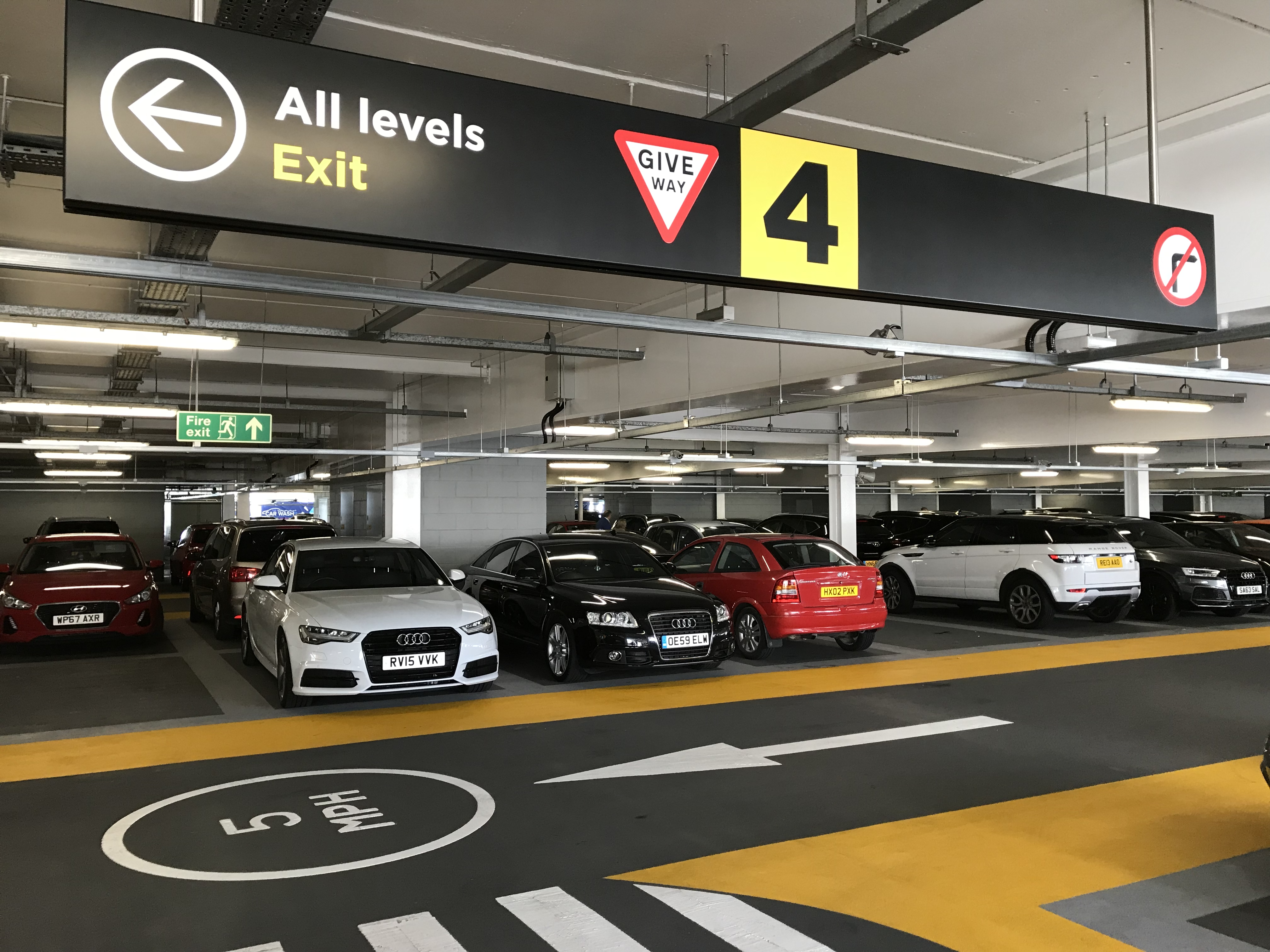 Wayfinding signage car park &mdash; Festival Place Basingstoke retail destination, Air Design