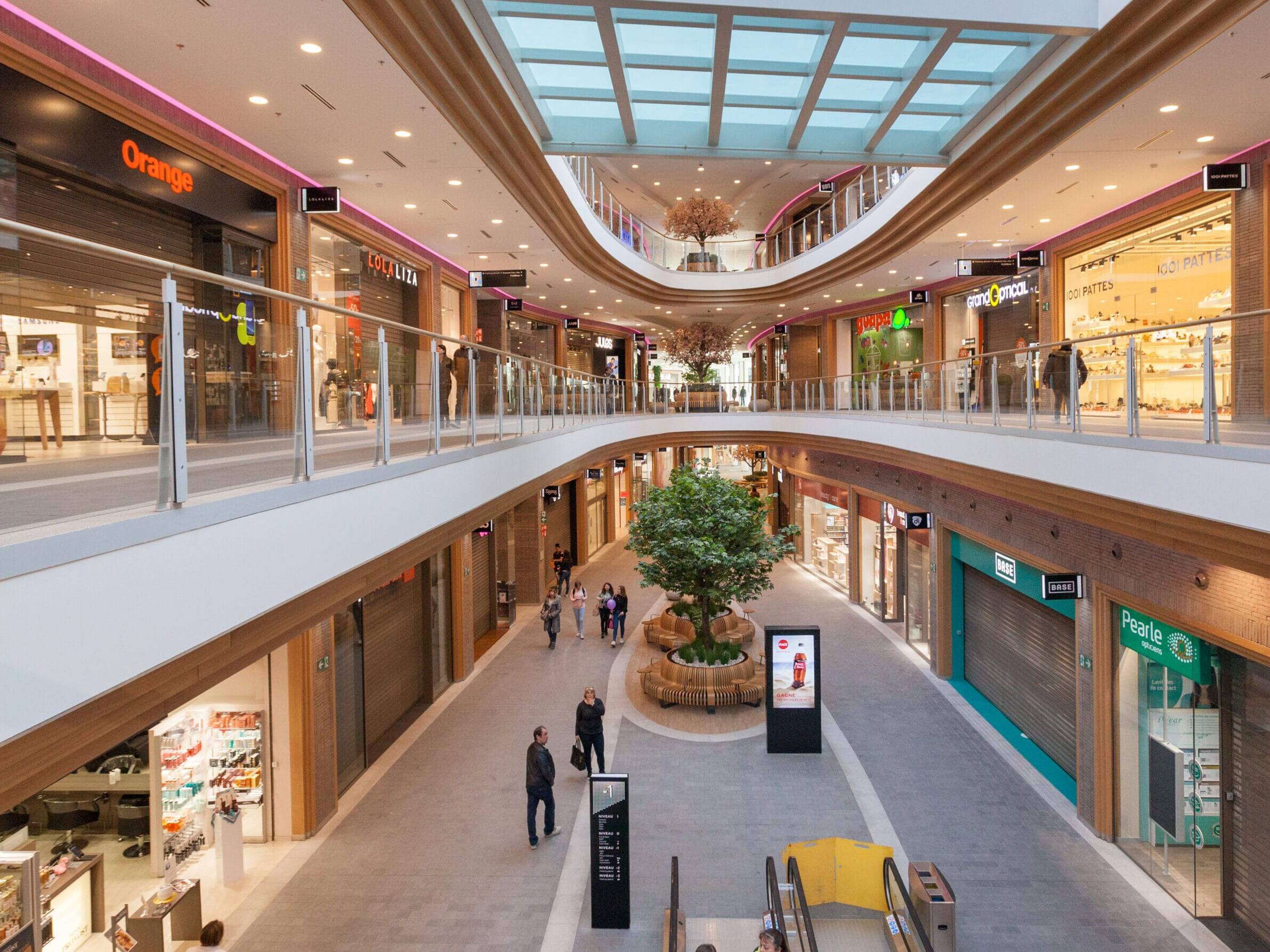 Retail interior design revitalising city centre and attracting 8 million annual visitors — Rive Gauche, Charleroi Belgium, Air Design