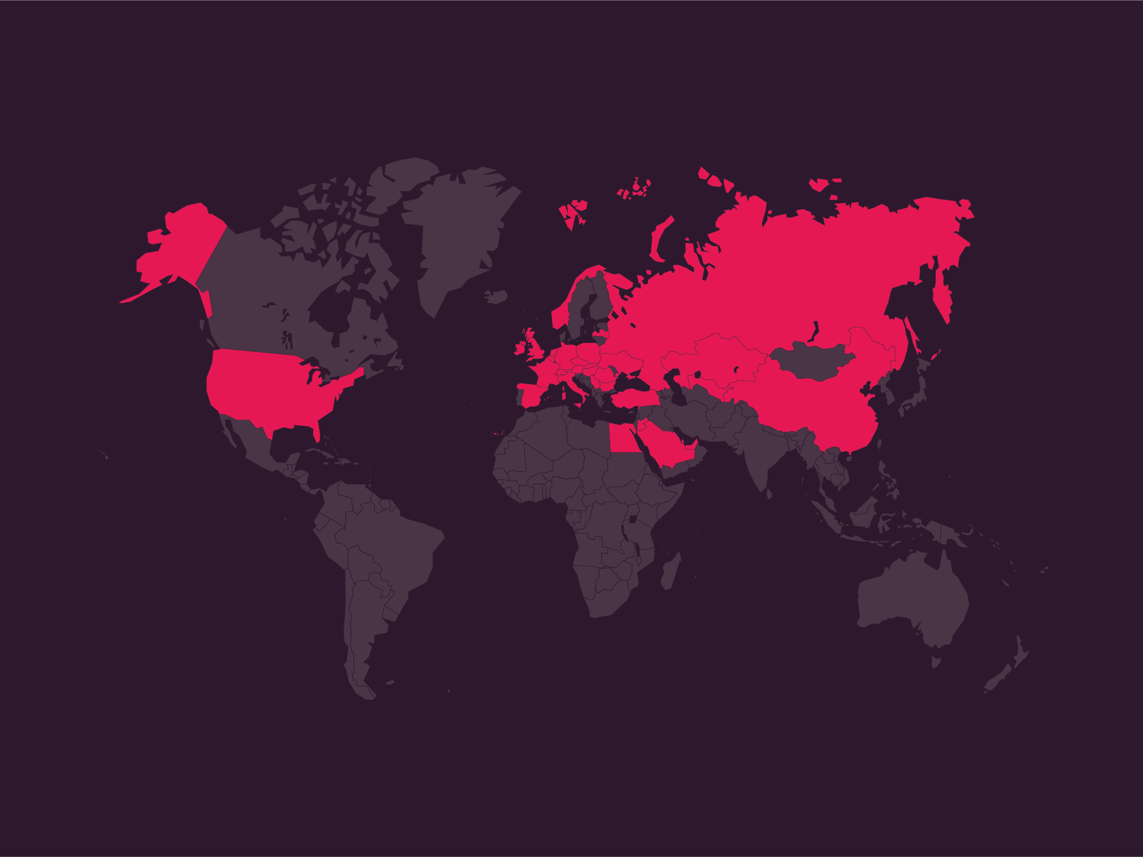 Map depicting the 30 plus countries Air Design has worked in.