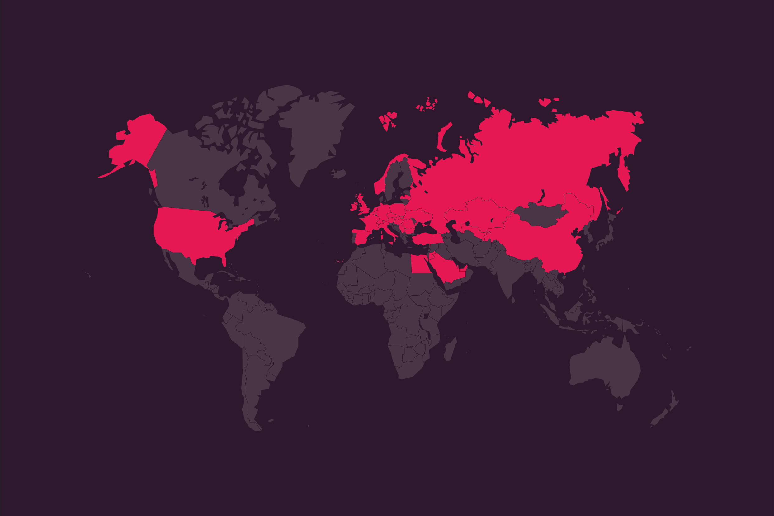 Map depicting the 30 plus countries Air Design has worked in.