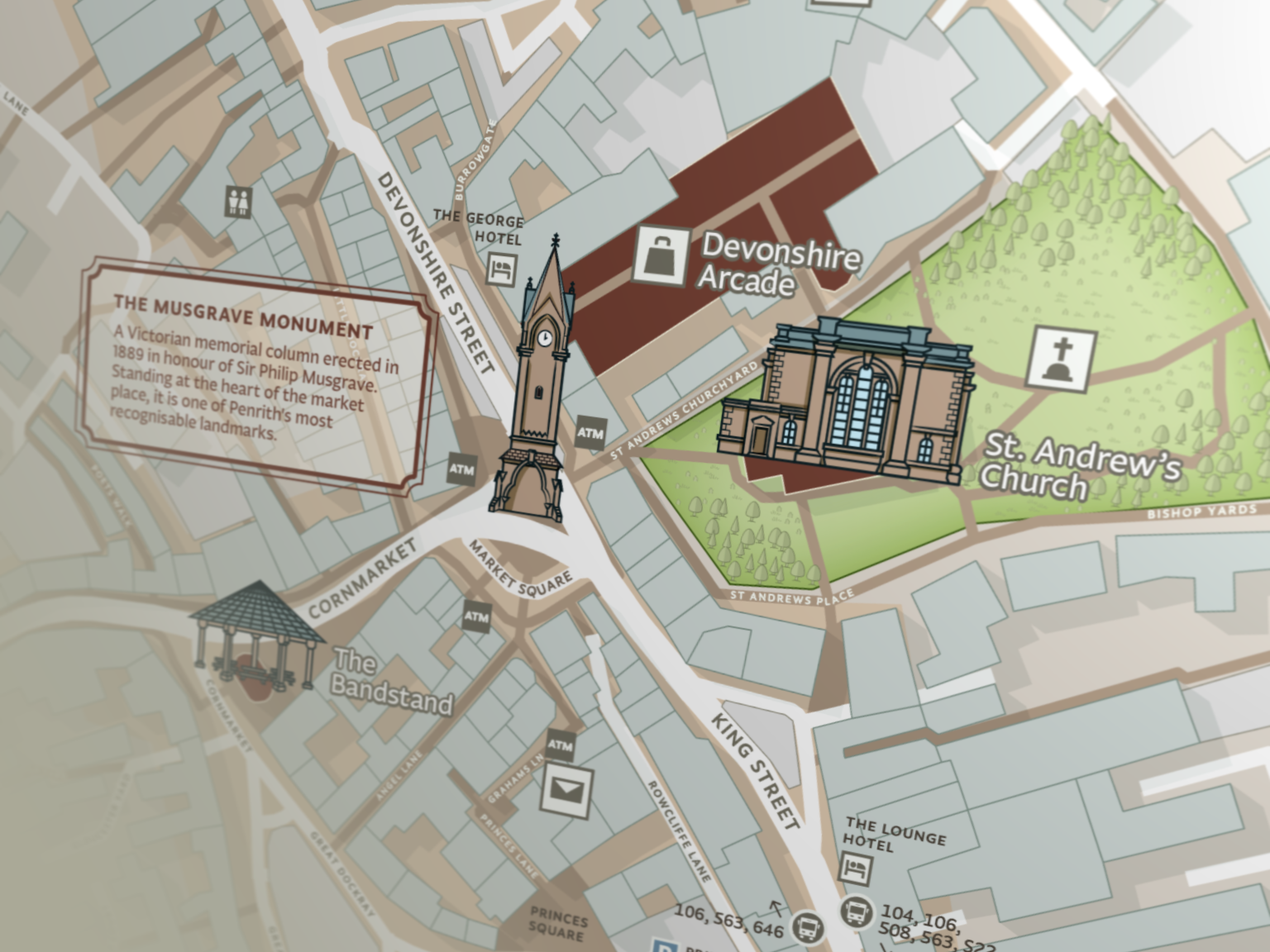 Air Design, Penrith Wayfinding, Map Closeup